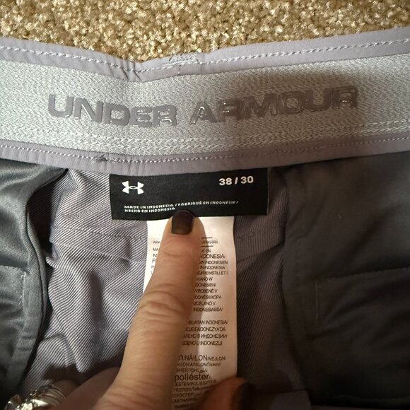 Under Armour Showdown Coach's Golf Pants Men 38x30 Gray Nylon Blend Straight Leg - Picture 3 of 15